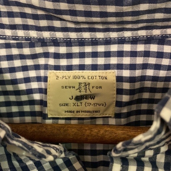 J. Crew Checkered Plaid Long Sleeve Button Down Shirt 100% Cotton Men's XLT 17 - Picture 8 of 14
